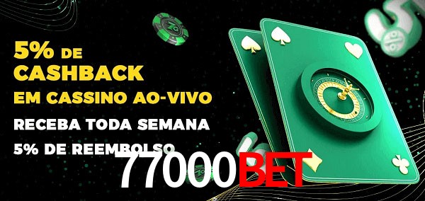 Promoções do cassino ao Vivo 77000bet